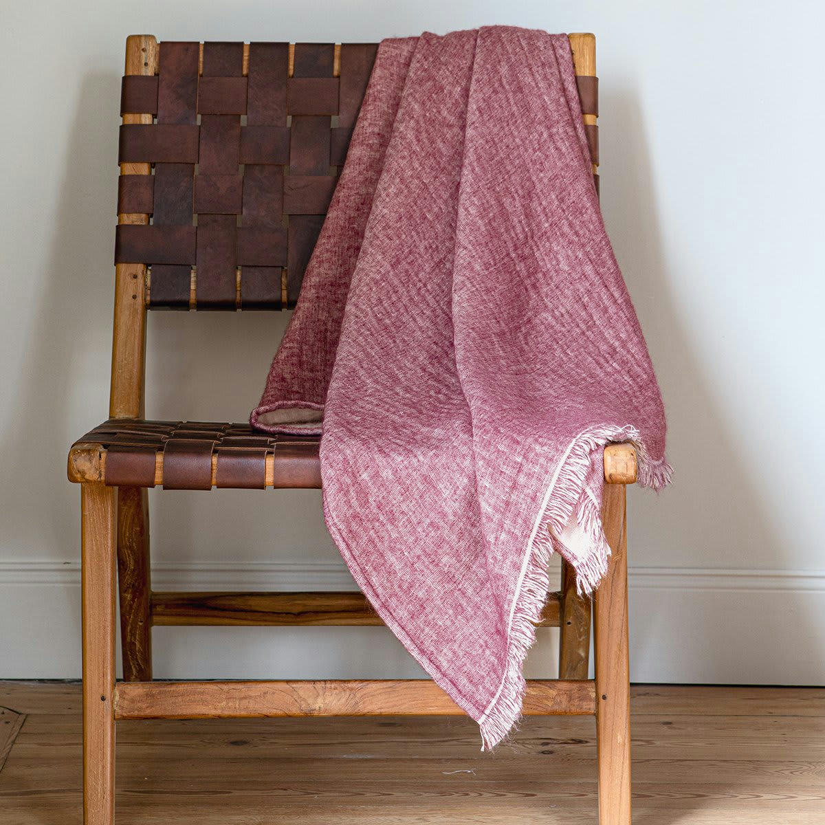 AMBIANCE LIE DE VIN - Plaid coton ambiance lie de vin 140x170 cm