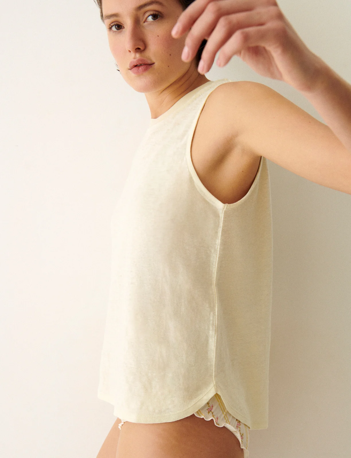 T-shirt sans manches LIN JERSEY