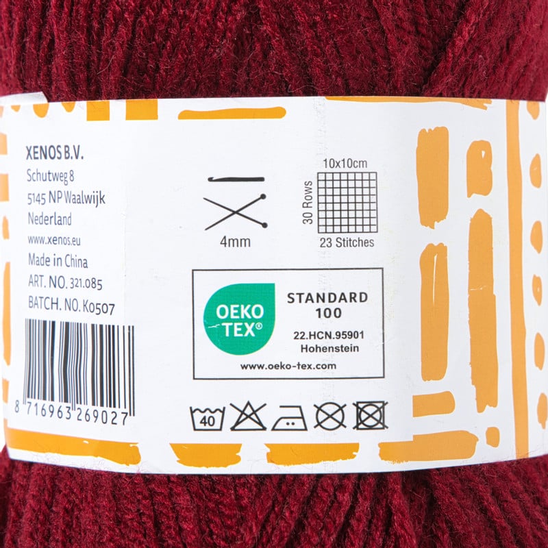 Garen acryl - bordeauxrood - 100 gram - 240 meter