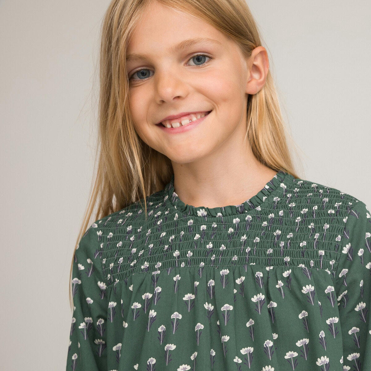 Robe manches longues, motif floral