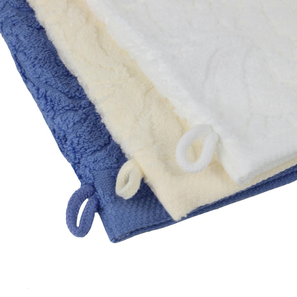 IRIS - Lot de 12 gants de toilette en coton ecru