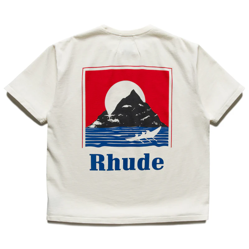 Rhude Moonlight Regatta Tee - Vintage White/Red
