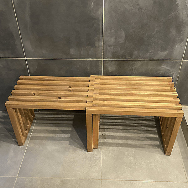 MODULABLE - Banc rétractable en pin massif 68 à 120 cm - Assise ou rangement