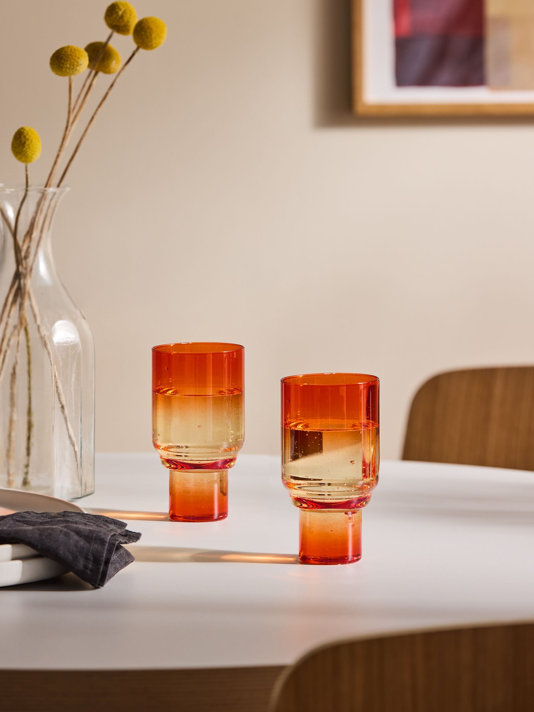 Juno Wine Glasses in Orange & Yellow