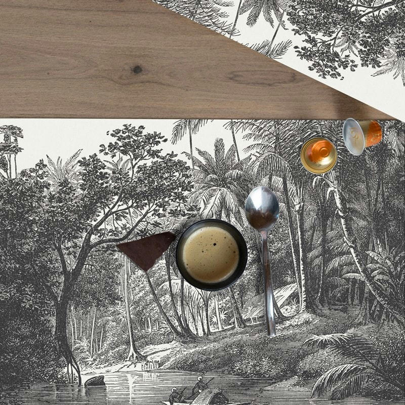 TAMBAPANNI - Lot de 4 sets de table L 40xl 30cm Gris Paysage Jungle