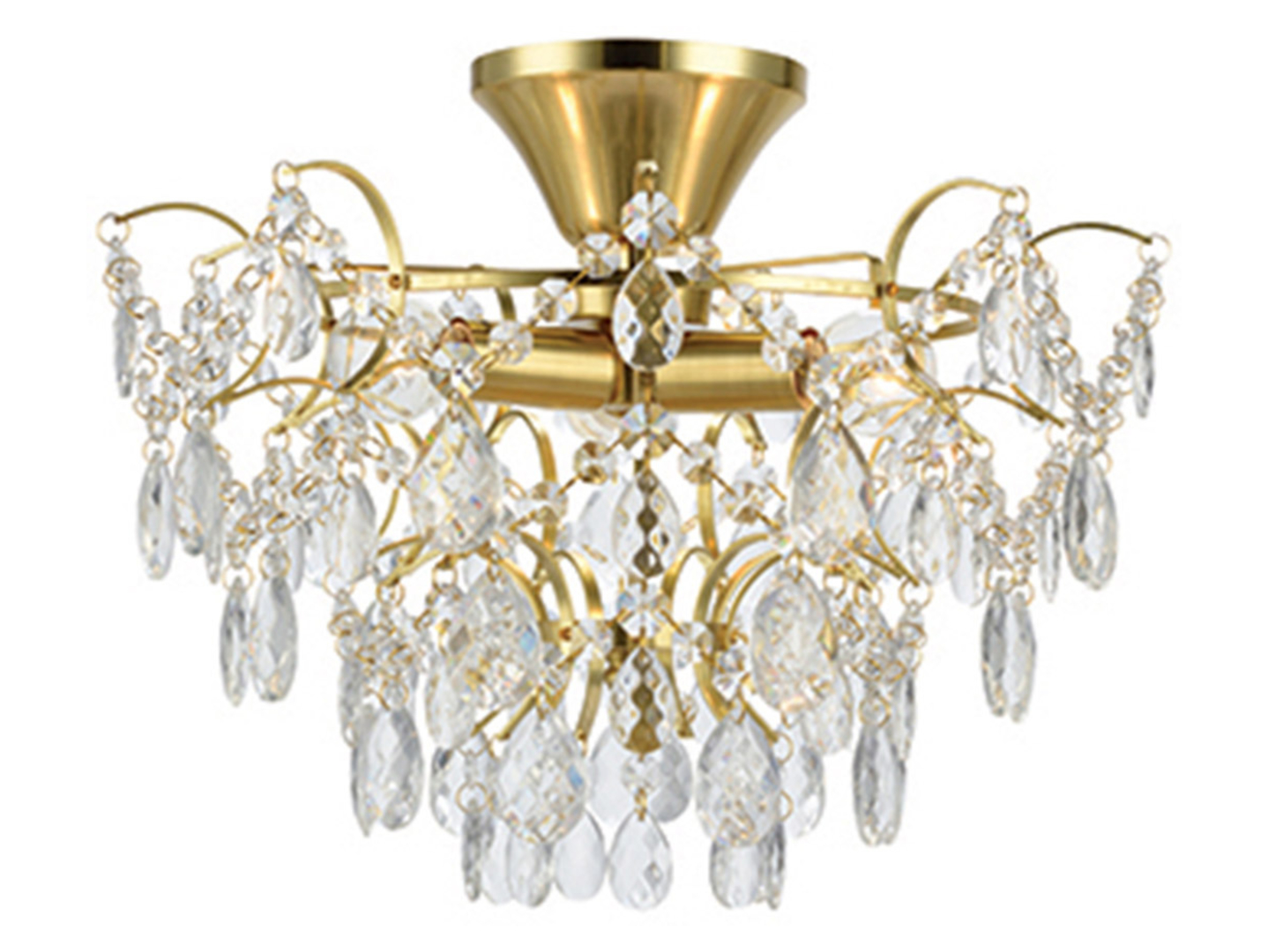 Lampa sufitowa Sofiero 3-punktowa kryształowa złota