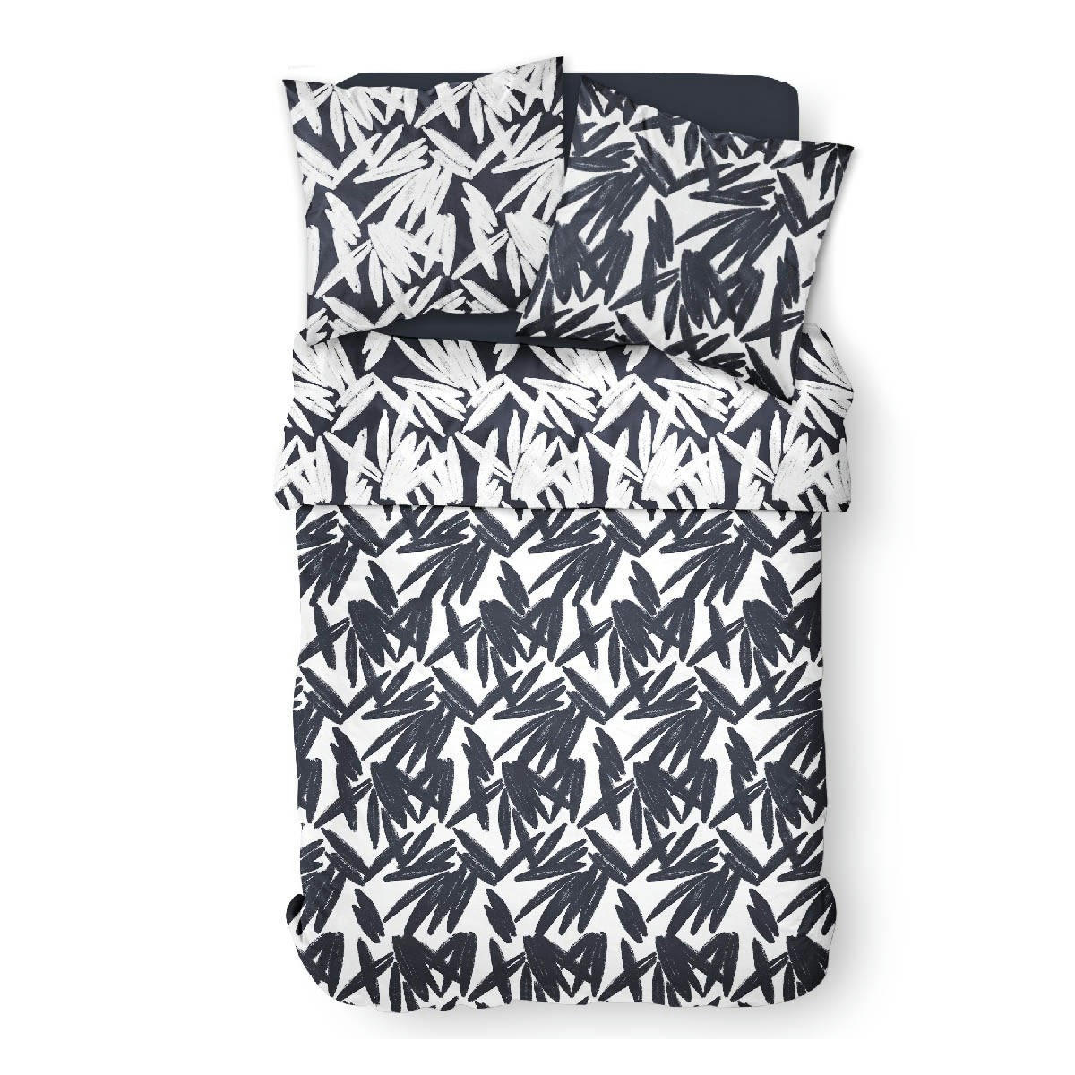 SUNSHINE - Parure de lit 2 personnes imprimé en Coton Blanc 220x240 cm