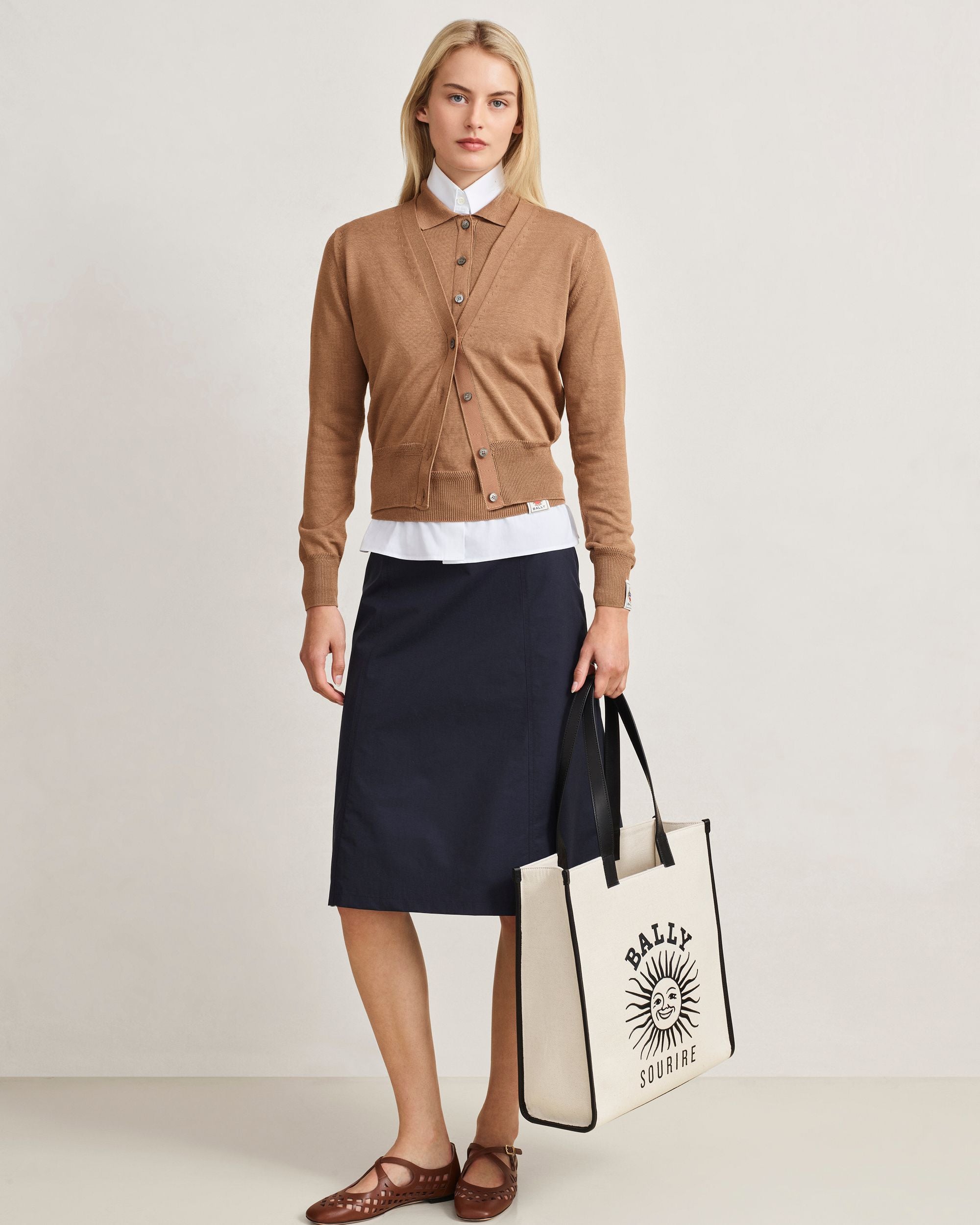 Tote Bag Easy Bally aus naturfarbenem Baumwoll-Canvas