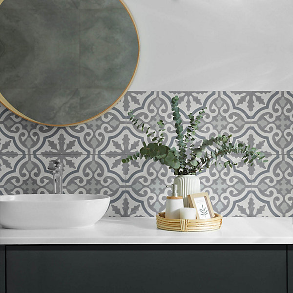 Panneau Décoratif Wallfluent 100x50 cm Motif Géométrique De Carreaux 1 pièce