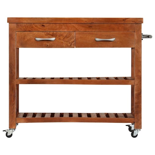 NNEVL Kitchen Trolley 100x48x89 cm Solid Acacia Wood