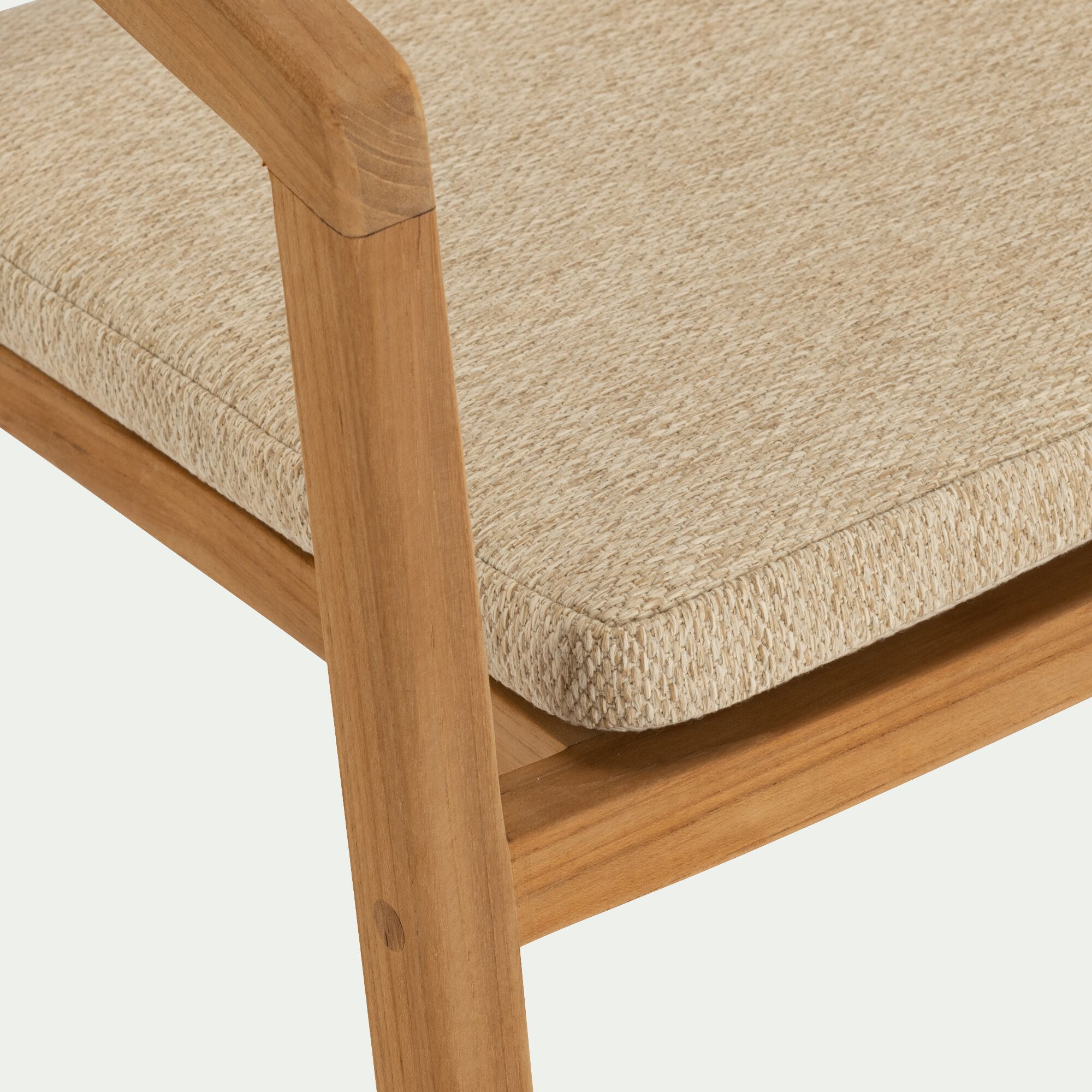 EVENOS - Chaise de jardin avec accoudoirs en teck massif - bois foncé