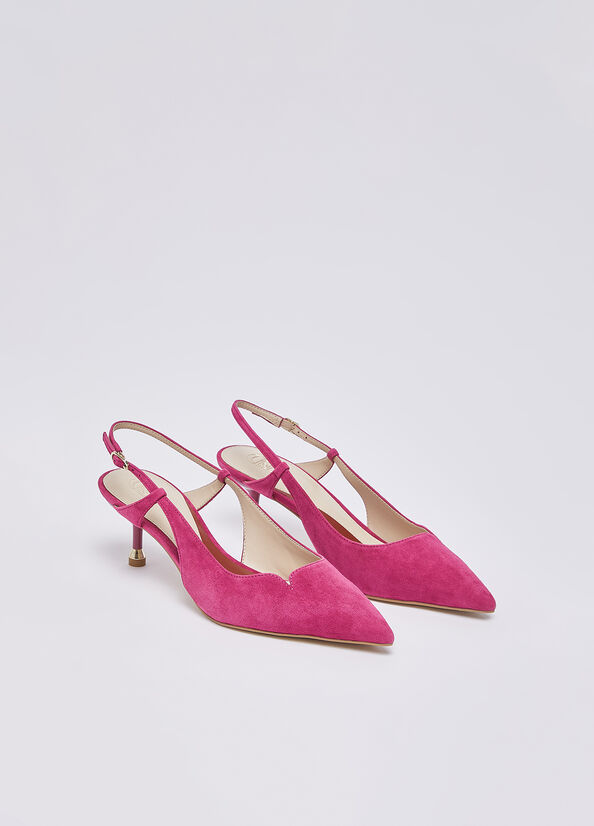 Slingback in camoscio