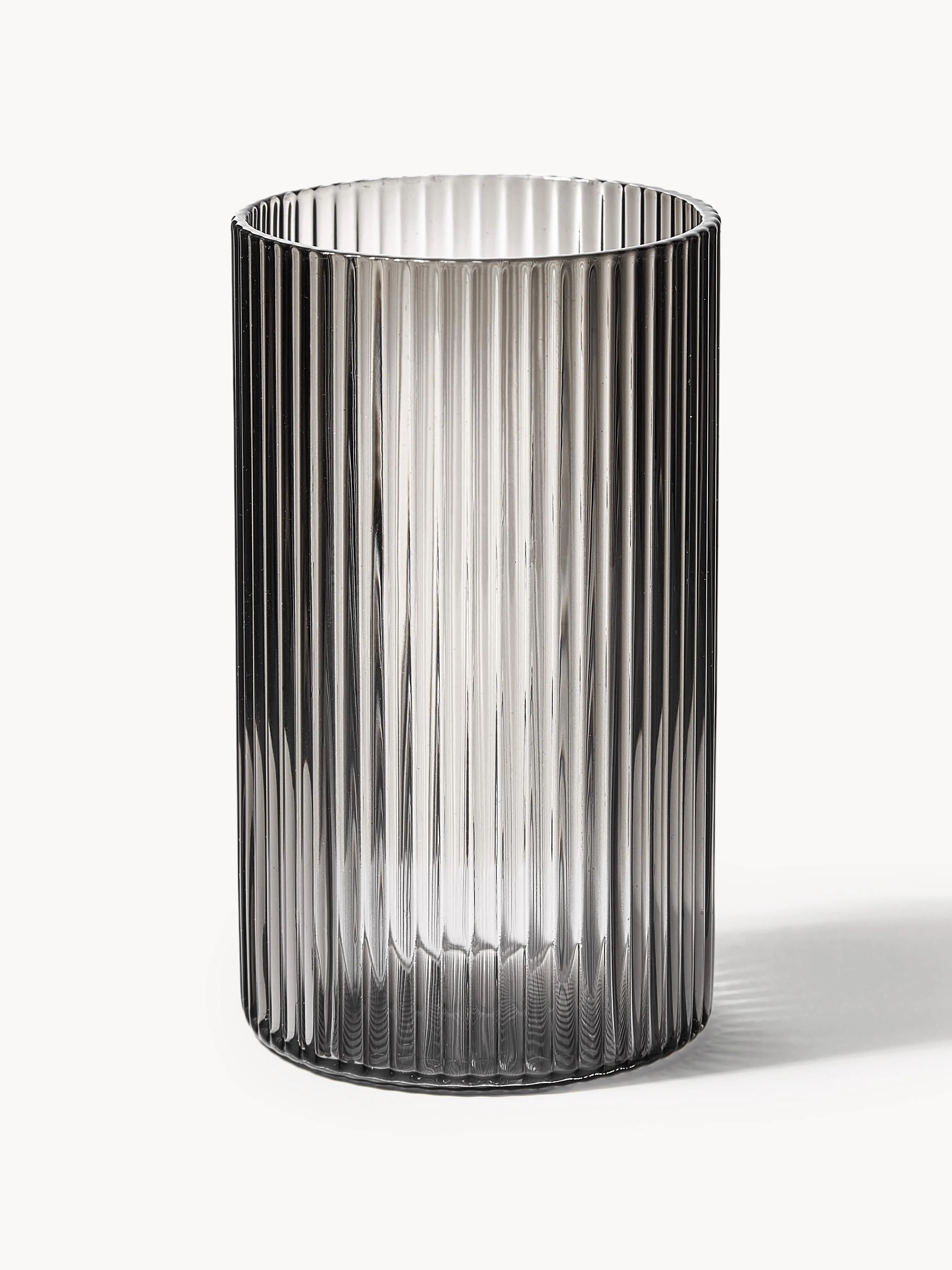 Mundgeblasene kleine Longdrinkgläser Ripple mit Rillenrelief, 4er-Set