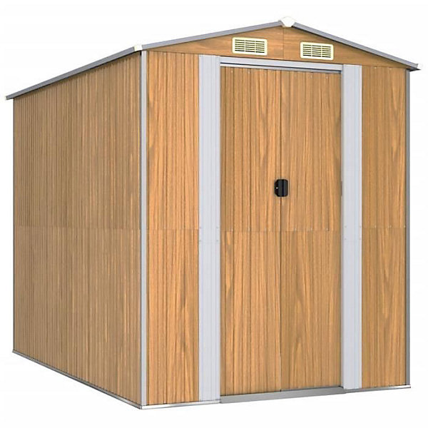 3147472 vidaXL Abri de jardin Marron clair 192x274x223 cm Acier galvanisé