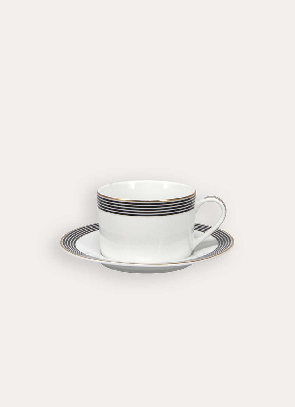 TASSE EN PORCELAINE AVEC LISERET EN OR SONGE NOIR