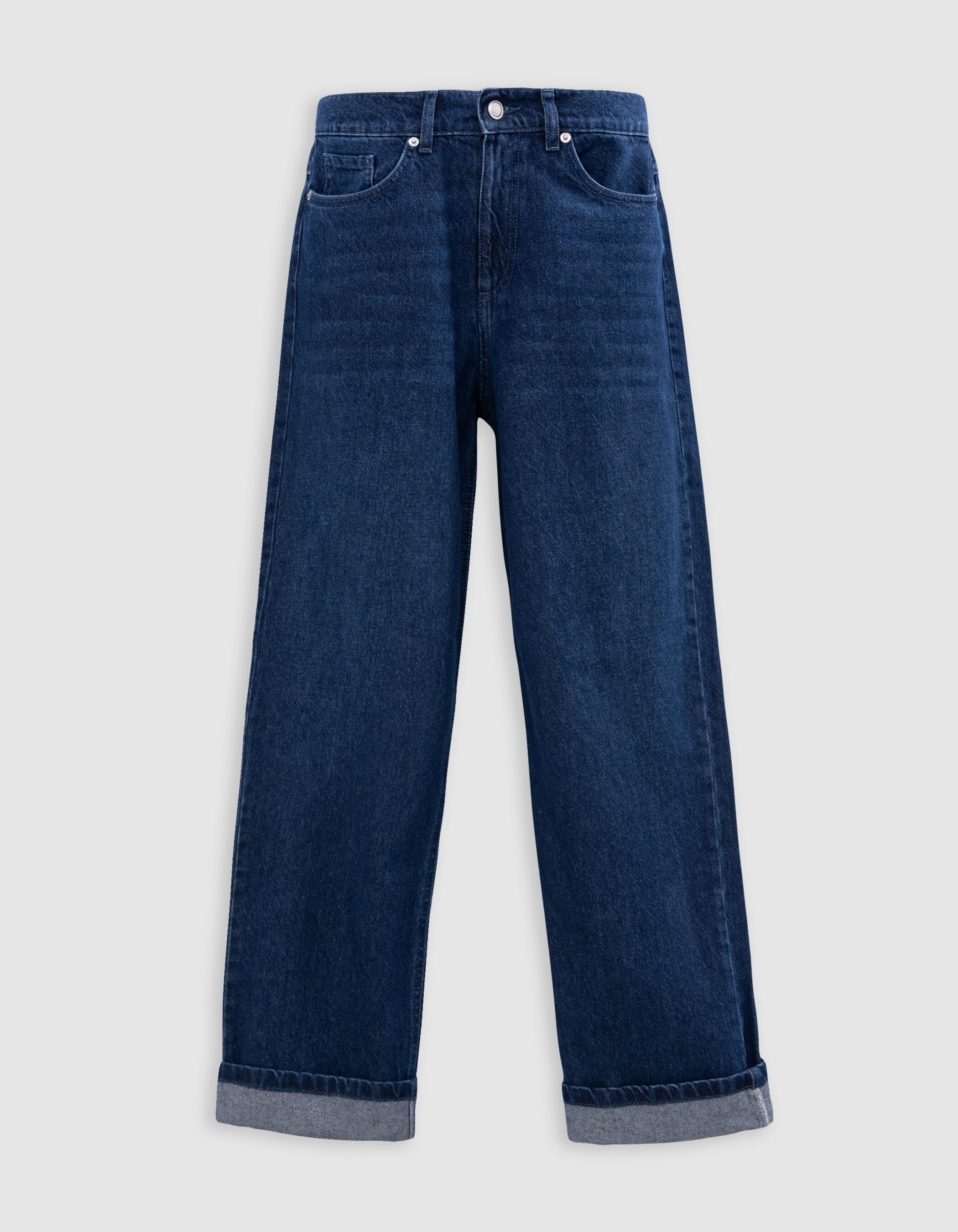 Jean boyfriend bleu cropped Femme