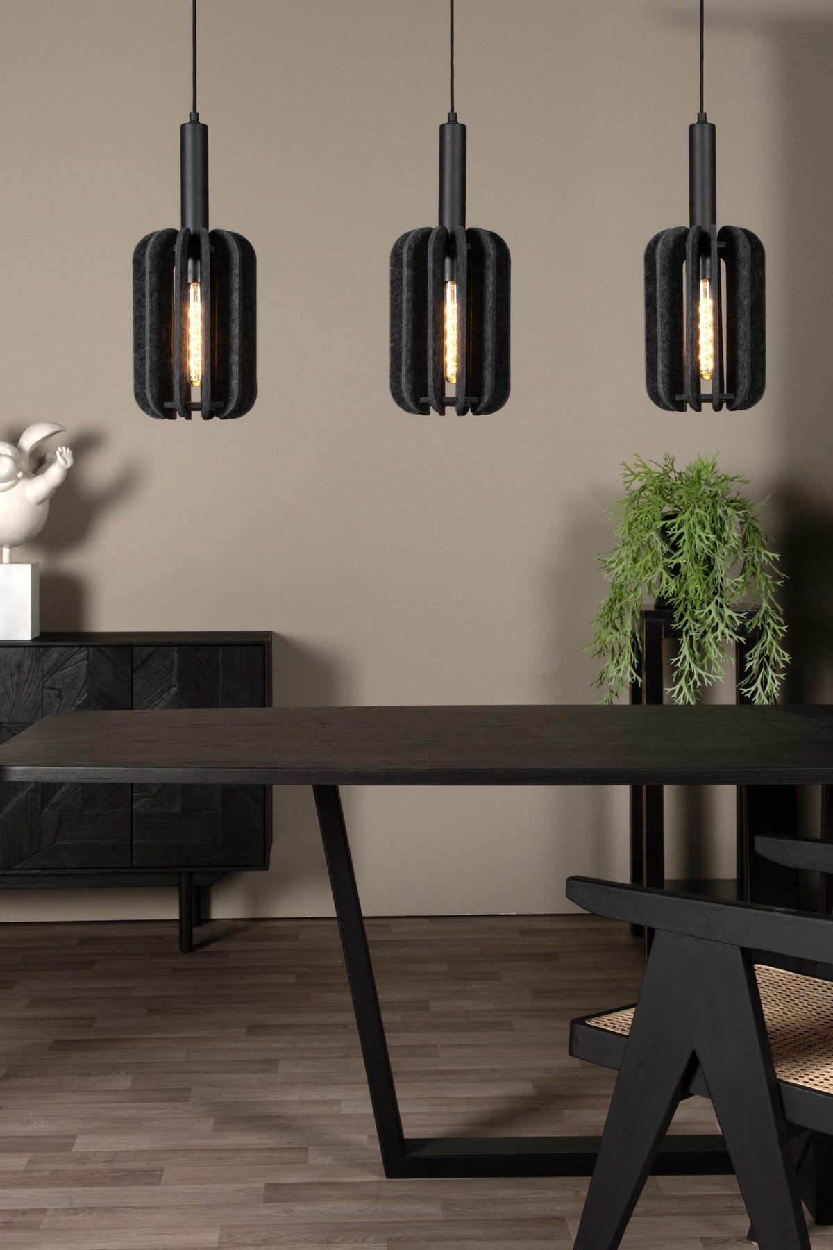 Lucide hanglamp RAFAL - 3xE27 - Grijs