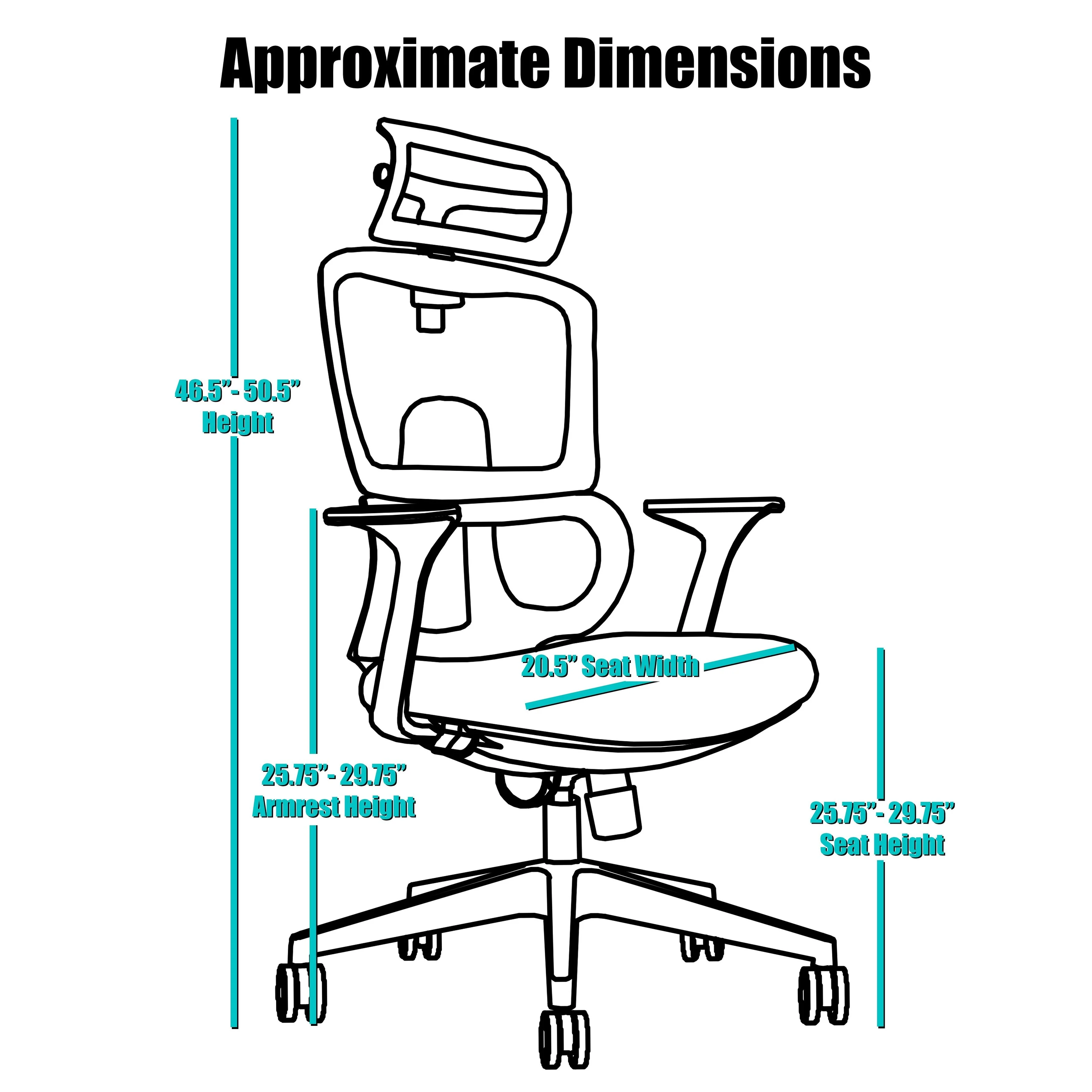 Ergonomic Office Chair with Lumbar Computer Adjustable Headrest Executive Desk Armchair Tall High Back Mesh