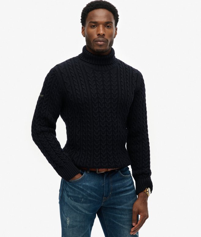 Jacob Cable Roll Neck Jumper