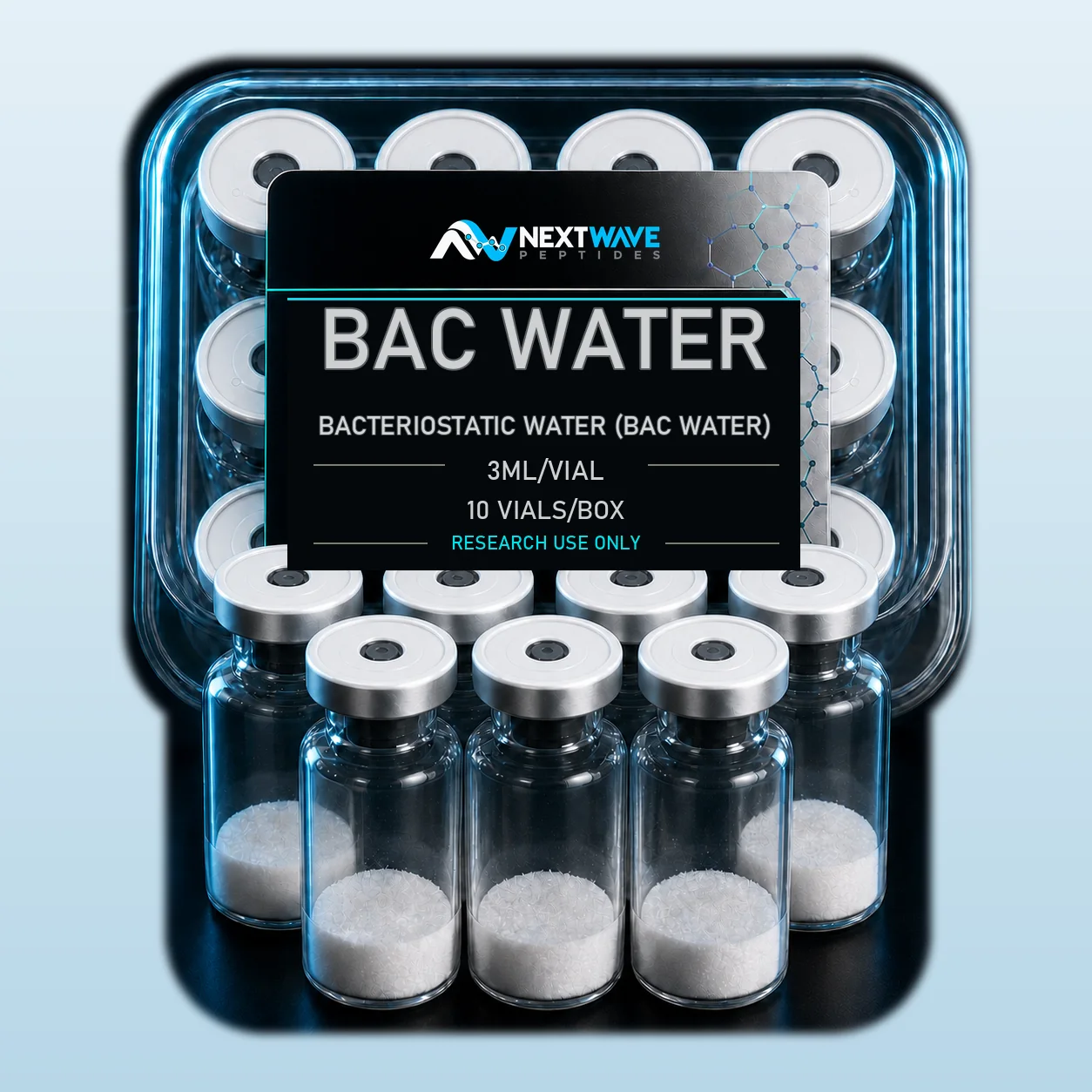 Bacteriostatic Water (BAC Water) - 3mL, 10 Vials | NextWave Peptides