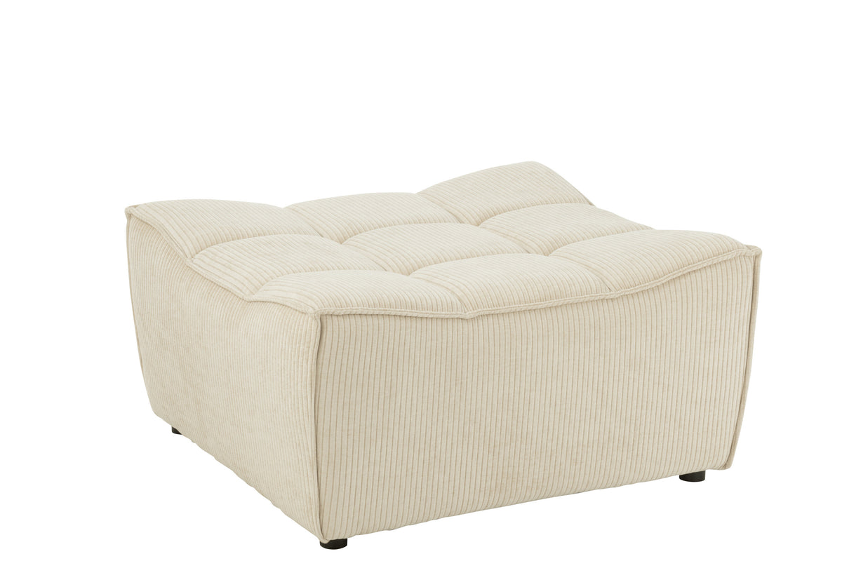 J-Line poef Grid - populierenhout/schuim - beige