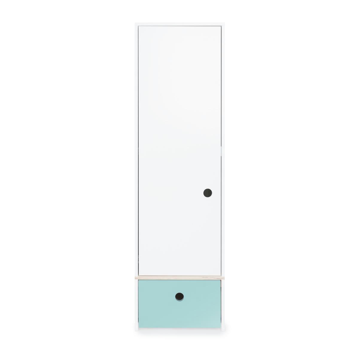 COLORFLEX - Armoire 1 porte façade tiroir bleu ciel