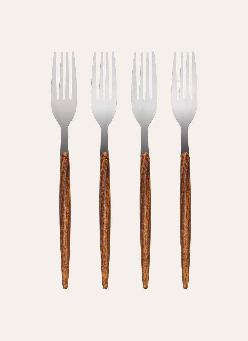 COFFRET DE 4 FOURCHETTES ARGENTÉ & BOIS