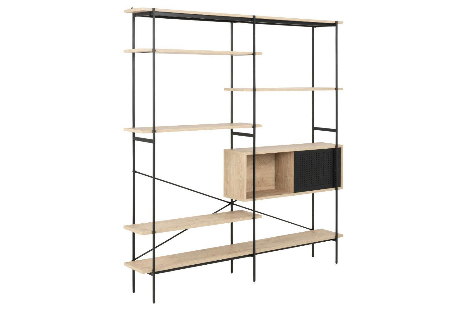 SKY - Bibliothèque style industriel métal et bois