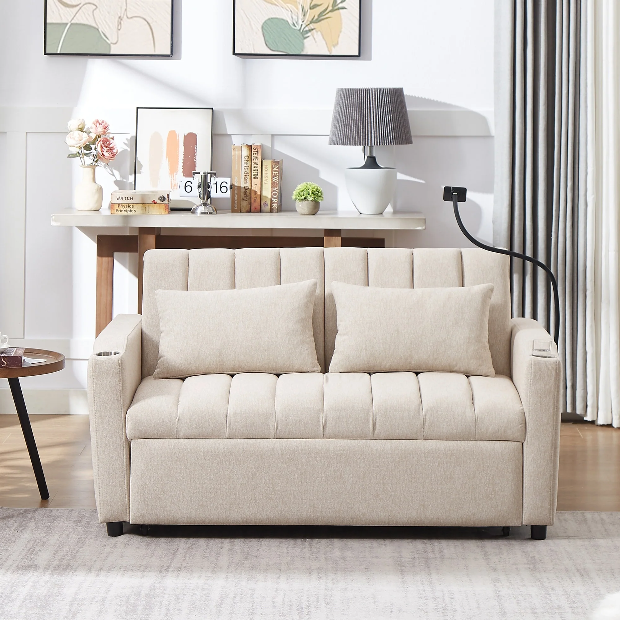 MERAX Convertible Loveseat Sofa, Pull Out Sofa Bed