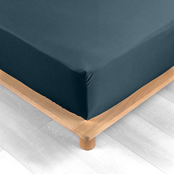 Drap Housse Percale Bonnet 30 Cm 200x160cm bleu