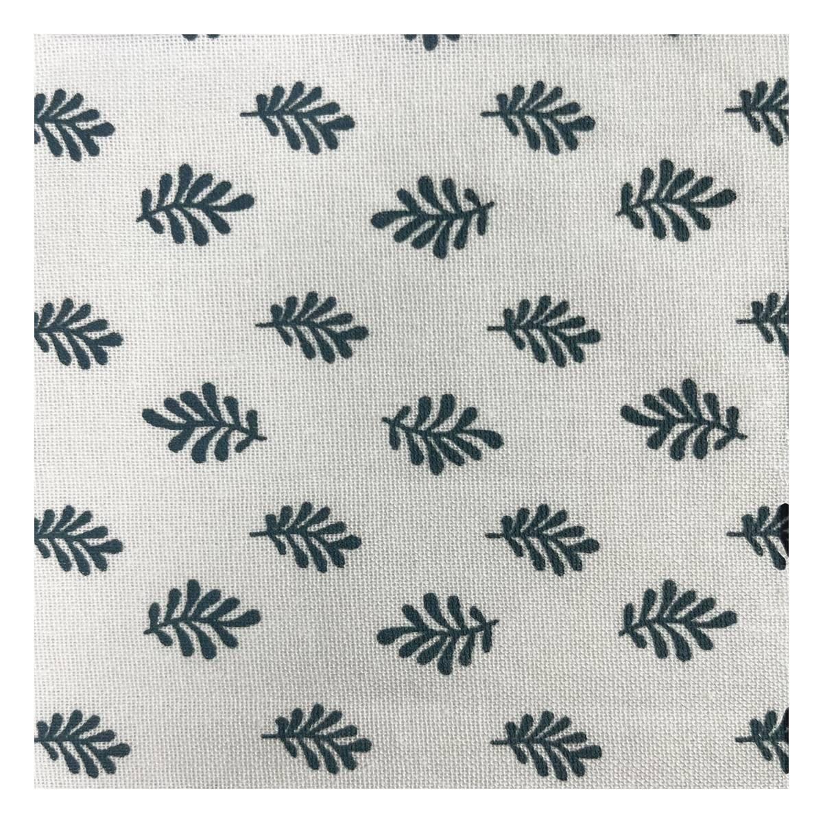 White Leaf Polycotton Print Fabric by the Metre