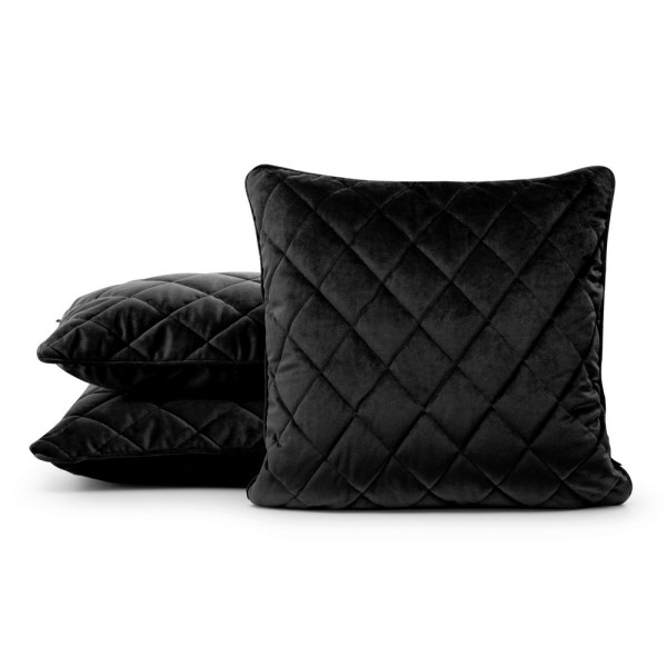 Poszewka 45x45 Velvet 27 F czarna welurowa geometryczna