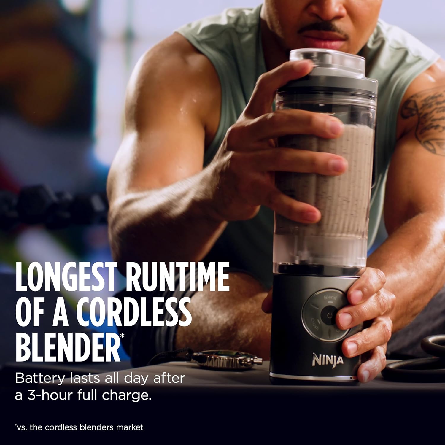 Ninja Blast Max, Portable Blender + Twist & Go, Personal Smoothie, Blend, Ice Crush, 3 Programs, Cordless, 22 oz removable Vessel, Dishwasher Safe, Leakproof, Navy, BC251NV