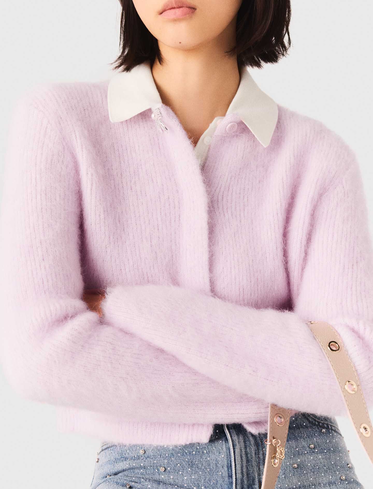 Cardigan avec nœud bijou