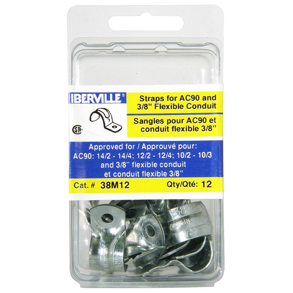 Leviton 37160-720 Straps for AC90 and 3/8-in Flexible Conduit, 12-pk