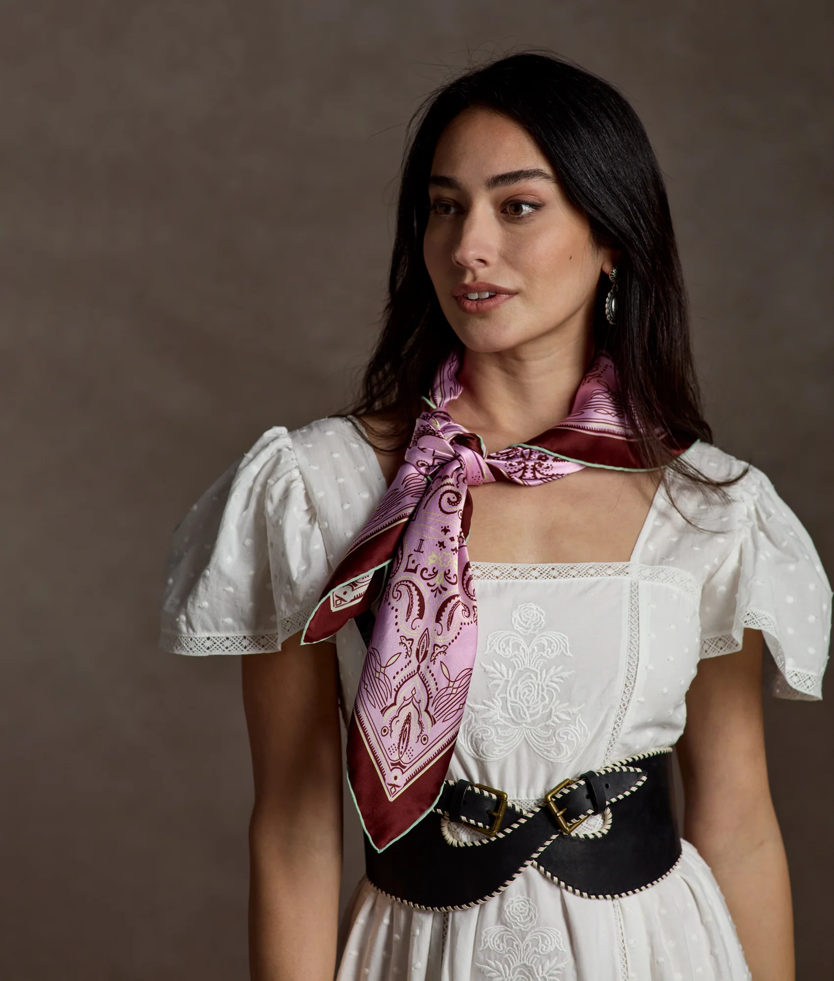 Mirrored L Silk Scarf - Pink