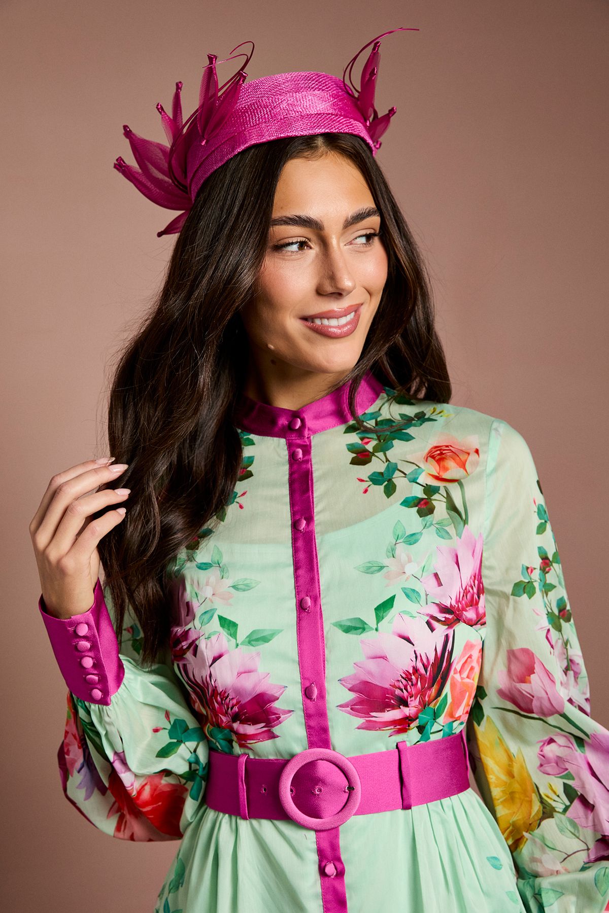 Coast Lisa Tan Petal and Quill Detail Pill Box Fascinator