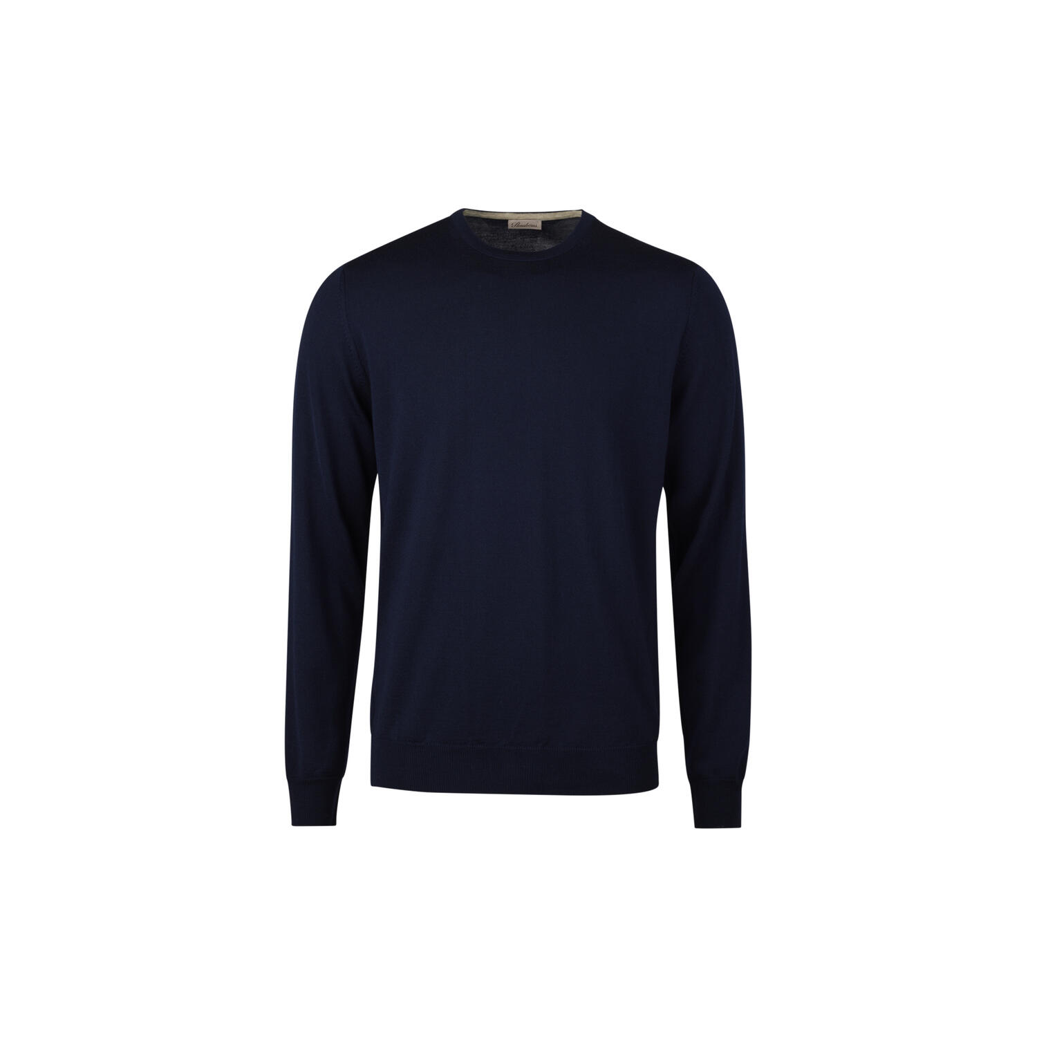 Pullover Knitted Crew Neck With Patch Merino Wool, navy
