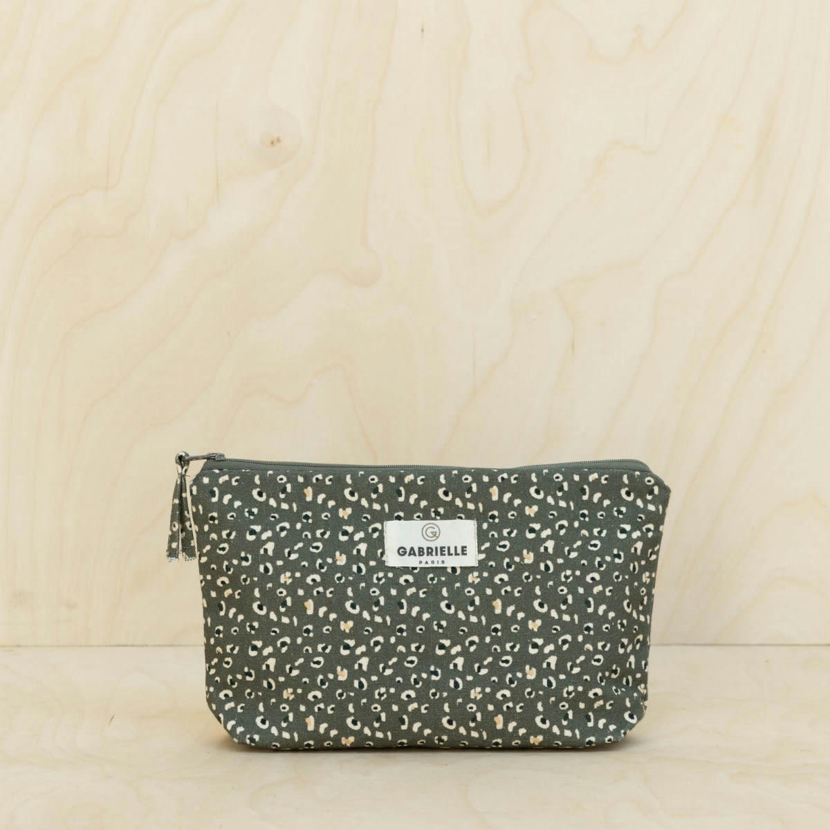 HÔTEL PARTICULIER - Trousse en coton imprimé léopard kaki