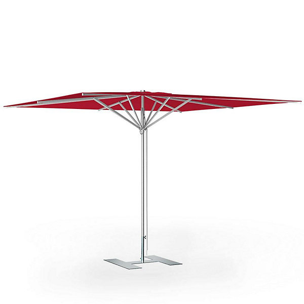 Parasol de terrasse complet Prémium Rouge 300 x 300 Armature Gris