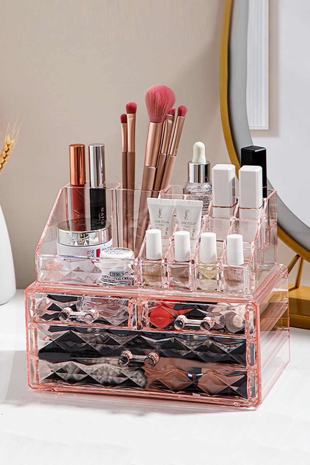 The hot sale Tiered Makeup Organizer Cosmetic Storage Case