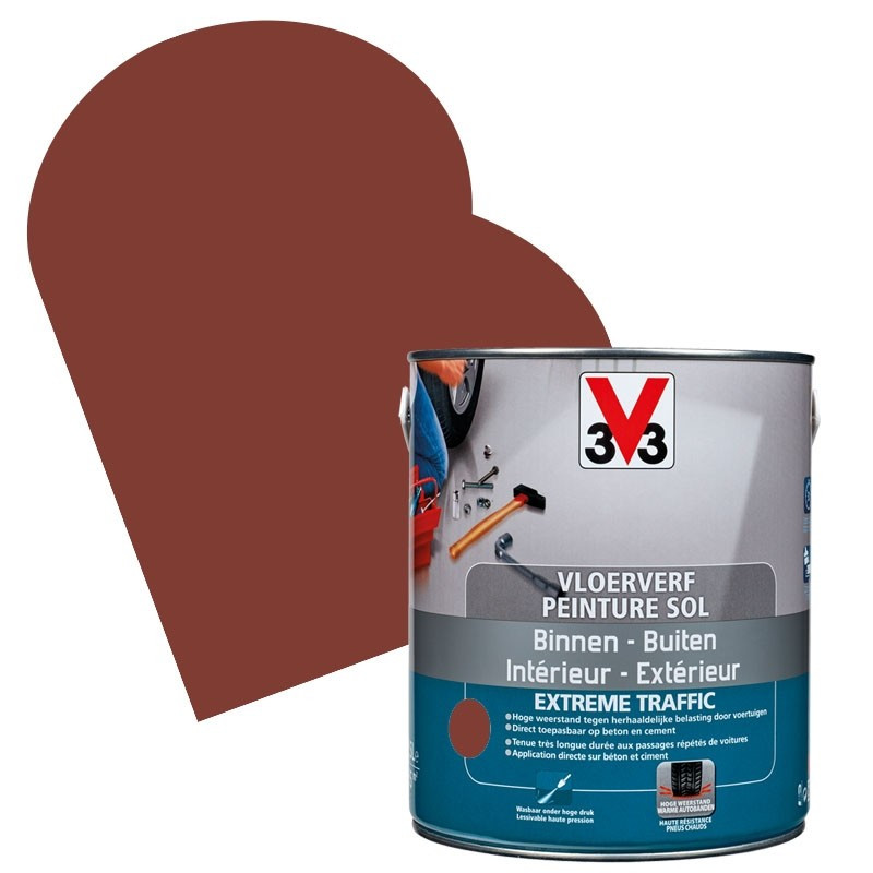 Peinture Sol Extreme Traffic terracotta satinée 2,5 L V33
