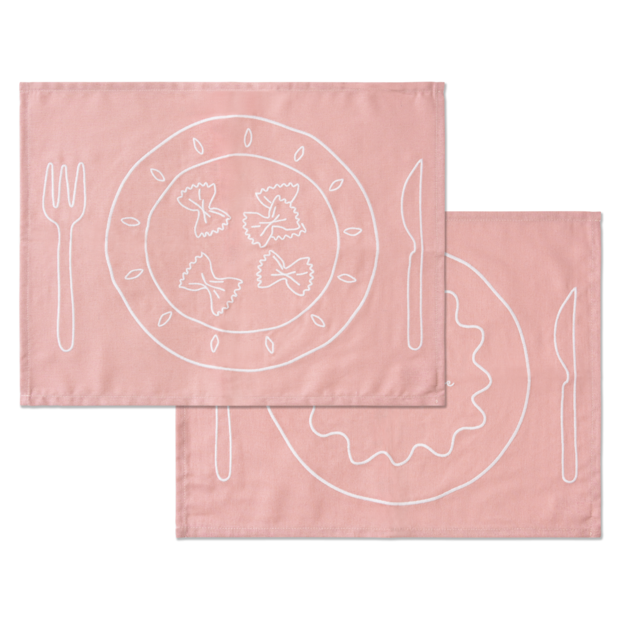 Kulu Club placemats - pasta borden - linnenmix - set van 2