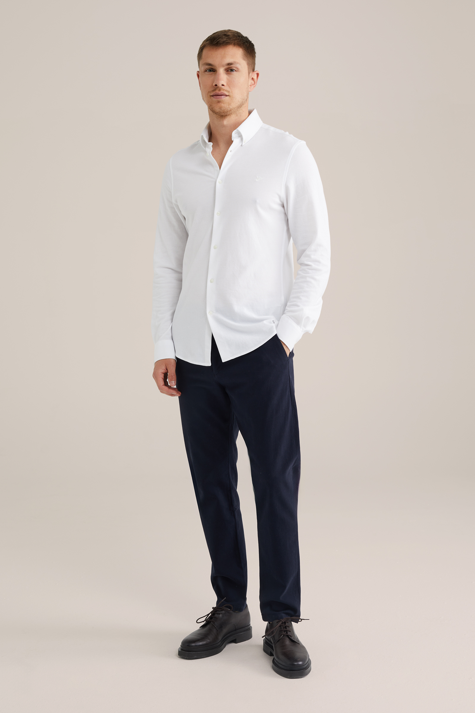 Heren Slim fit chino met structuur
