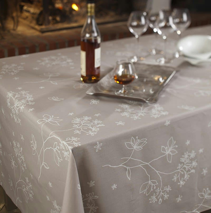 ASTRANCE - Nappe enduite ovale 160 x 240 cm beige