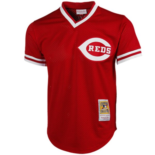 Johnny Bench Cincinnati Reds 1983 Authentic Copperstown Collection Mesh Batting Practice Jersey - Red