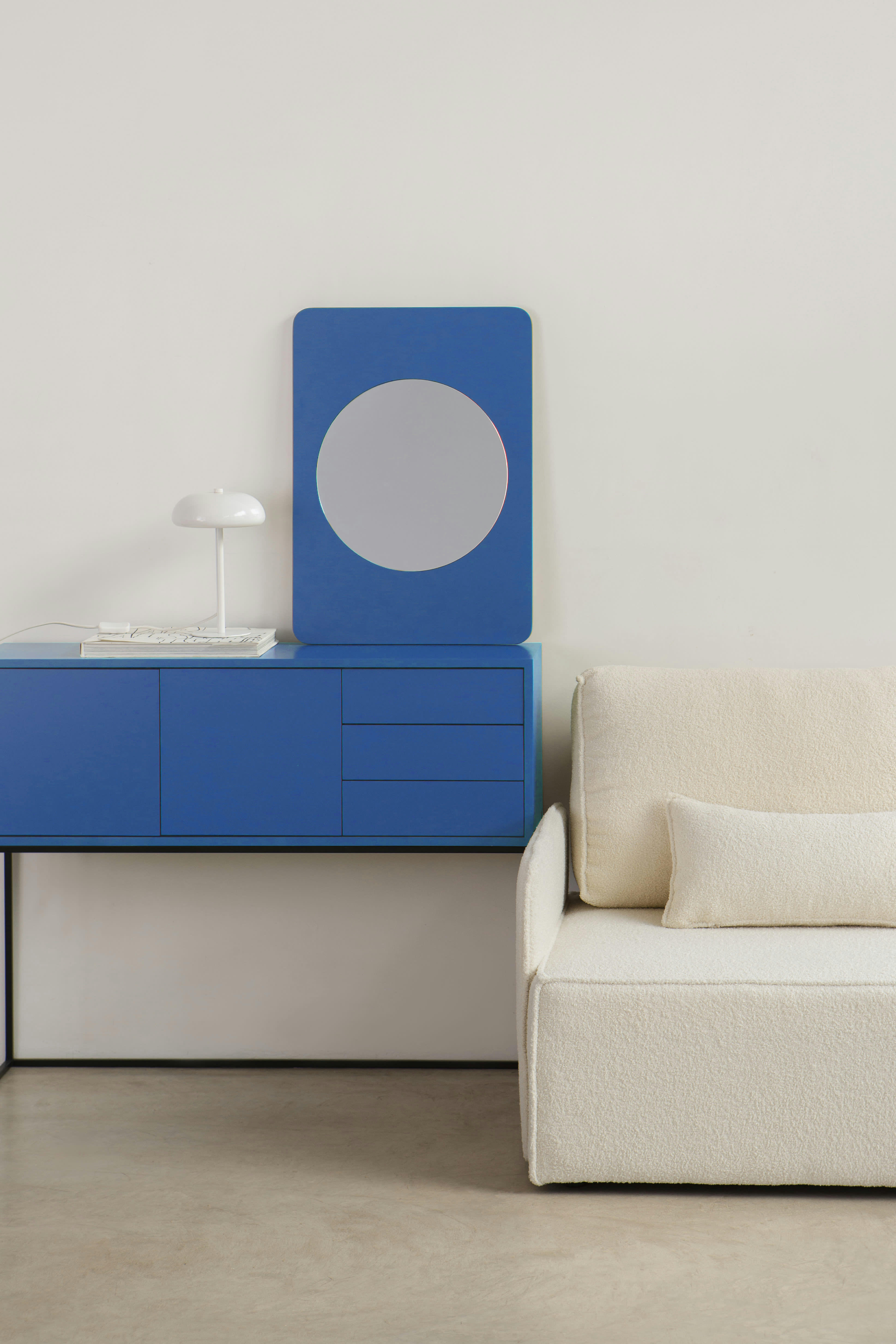 MILOS - Miroir en MDF 70x50cm Bleu Prusse