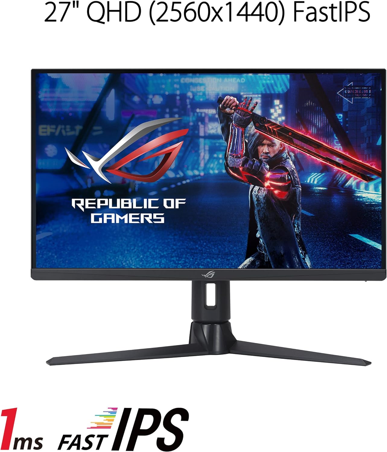 ASUS ROG Strix 27” 1440P Gaming Monitor (XG27AQMR) - 27”  QHD (2560 x 1440)  Fast IPS  300Hz  1ms  G-SYNC Compatible  FreeSync Premium Pro  Extreme Low Motion Blur Sync  DisplayPort  DisplayHDR 600