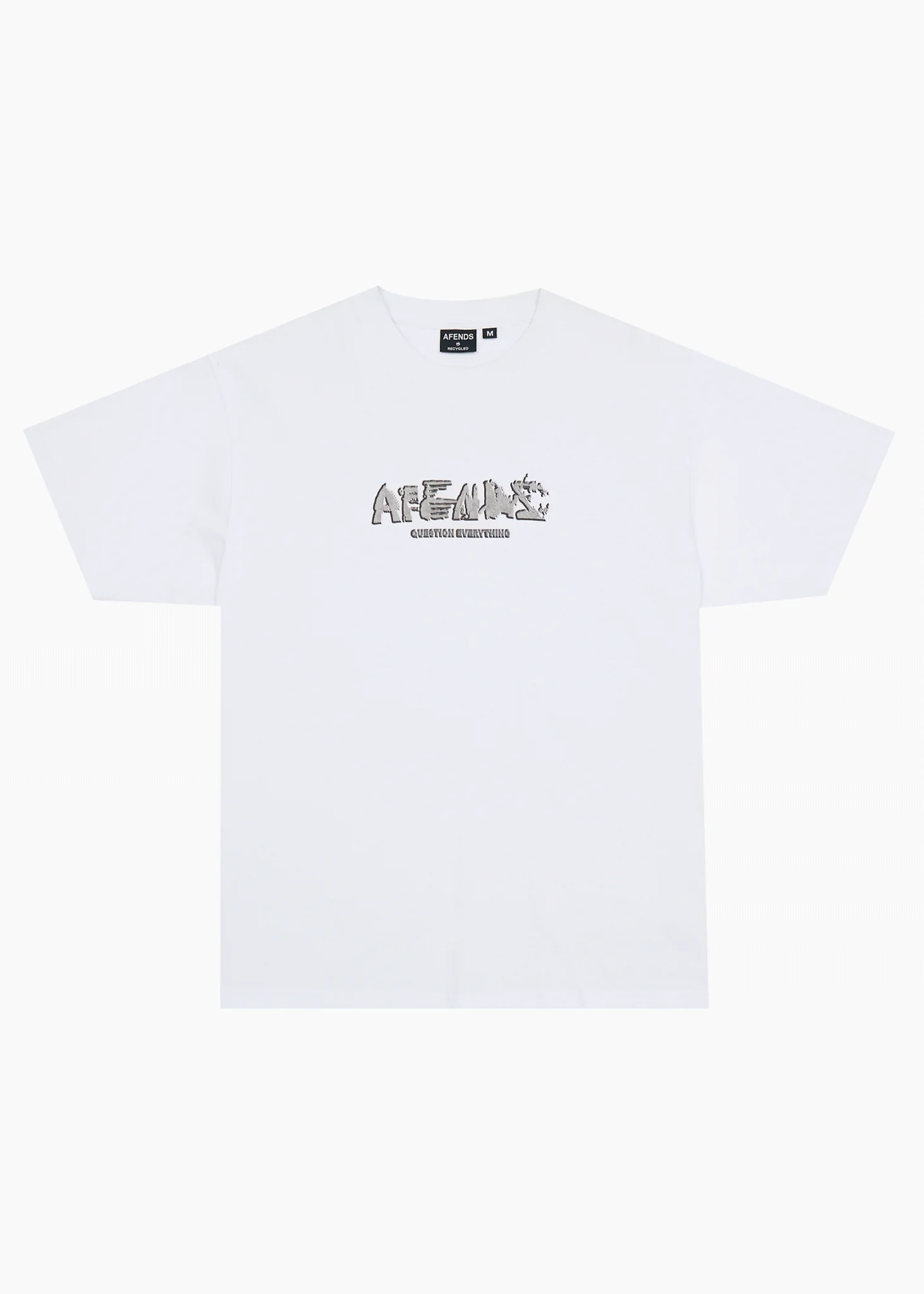 AFENDS Mens Lqd Metal - Heavyweight Boxy Tee - White
