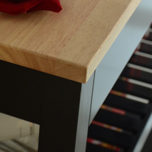 Mobile Kitchen Island with Two Lockable Wheels